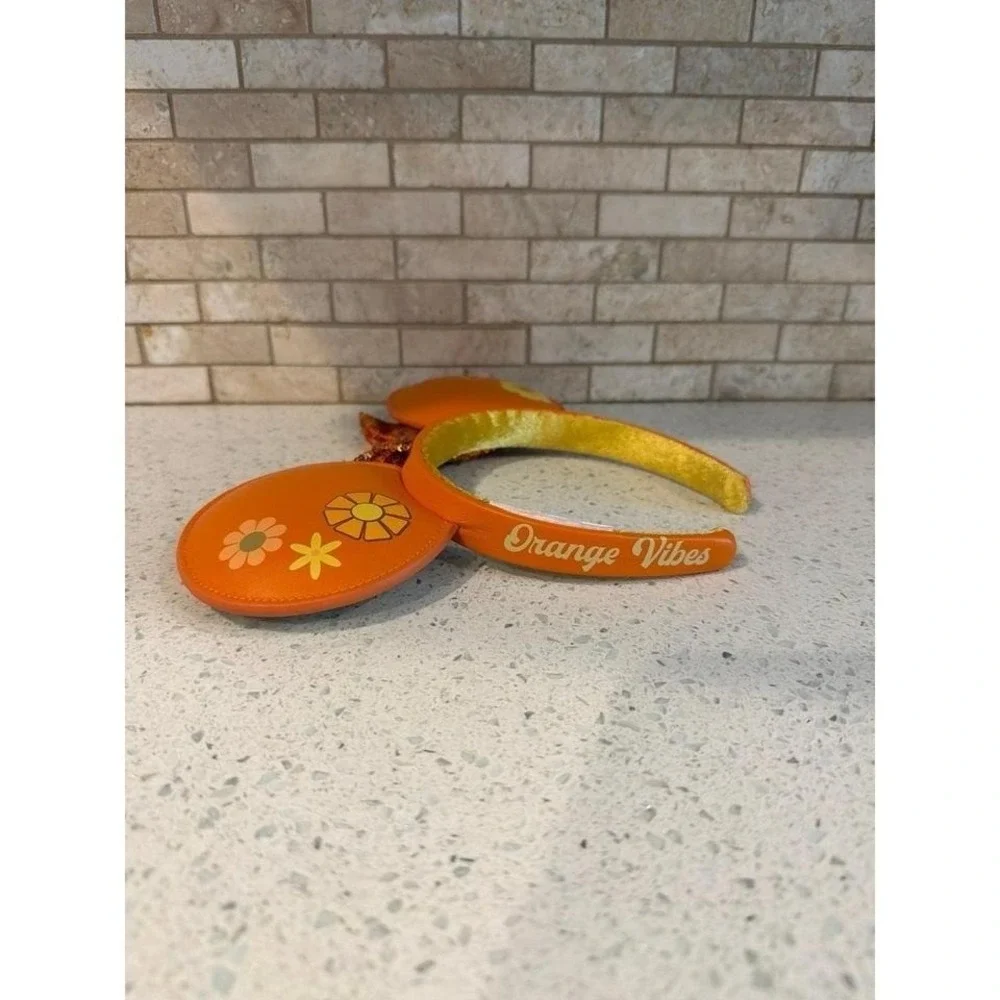 Mickey Minnie Gold‎ Sequin Ears Headband Flower Bird